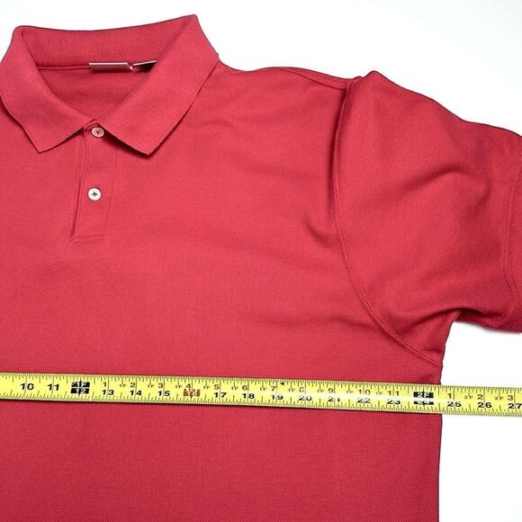 L.L. Bean Main Vintage Polo Shirt Tee Red Cotton Short Sleeve Men’s L - Picture 9 of 9